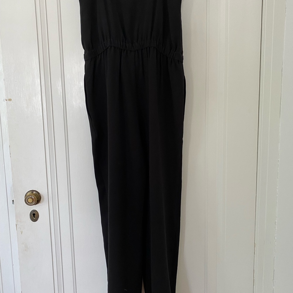 Madewell black silk jumpsuit